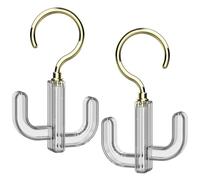 Angoily Set 2 Pezzi Ganci Girevoli per Armadio 360° Rotazione Appendiabiti Trasparente Oro per Cinture Borse e Sciarpe senza Fori Risparmio Spazio per Casa e Guardaroba