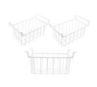 Angoily Set 3 Cestelli Organizer per Congelatore Profondo 42x22x20 Cm in Filo Metallico Rinforzato, Contenitori Sospesi per Frigorifero e Freezer a Pozzetto, Supporto per Stoccaggio