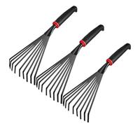 Angoily Set 3 Pezzi Rastrelli da Giardino con Impugnatura Ergonomica e Testa in Ferro a 9 Denti, per Lavori di Giardinaggio e Cura del Terreno