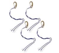 Angoily Set 4 Nappe Tzitzit Blu e Bianche per Scialle da Preghiera Ebraico Tallit Accessori Intrecciati a Mano Clip per Uso su Scialli Pantaloni e Jeans Ornamenti Tradizionali