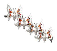 Angoily Set 4 Pezzi Mollettine per Chioma Donna a Farfalla Molla Effetto Svolazzante in Metallo Argento Accessori Creativi per Acconciature Eleganti