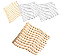 Angoily Set 4 Pezzi Pettini in Metallo per Chioma da Donna Pettini Laterali Piccoli Denti Larghi e Piccoli Fermagli Decorativi per Chioma Spessi e Ondulati per Spose e Acconciature