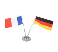 Angoily Set Bandiere da Tavolo Francia e Germania, Piccole Bandiere con Asta Portabandiera e Base Stabile, Decorazione per Ufficio e Sala Riunioni, Tessuto Resistente allo Sbiadimento,