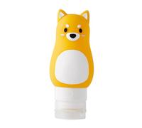 Angoily Set da 3 Bottiglie da Viaggio in Silicone Leggero per Shampoo e Lozione, Design Sicuro con Figure Cartoon Coniglio Shiba Cane Orso, Capacità 50ml 70ml 90ml per Stili multipli