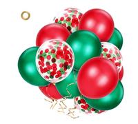 Angoily Set di 12 Palloncini Natalizi in Lattice Rosso e Verde Nastro Riutilizzabili e Anallergici per Decorazioni Festa a Casa e Accessori Fotografici