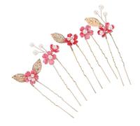 Angoily Set di 5 Fermagli per Chioma Sposa Fiore a Cinque Petali in Lega di Zinco, Eleganti e Versatili per Matrimoni e Eventi, Comodi da Indossare per Donne e Spose