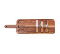 Angoily Set Tagliere per Formaggi in Legno con Manico Coltelli e Forchette per Salumi Frutta e Verdure Vassoio per Picnic e Intrattenere Tagliere Multifunzione per Cucina e Feste