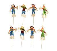 Angoily - Spaventapasseri per Halloween, 8 pezzi, decorazioni per spaventapasseri, per autunno, Halloween, festa del Ringraziamento, giardino, casa, scuola, cortile, portico, decorazione per autunno