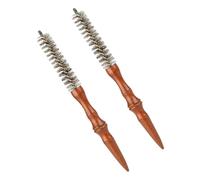 Angoily Spazzola per Chioma Rotonda Mini 2 Pezzi con Setole di Cinghiale e Manico in Legno, Pettine a Rullo Spirale per Styling Semplice e Sollevamento Frangia, Adatta per Uso Quotidiano