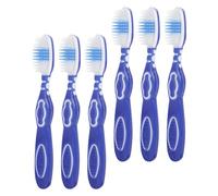 Angoily Spazzolino Manuale Morbido da 6 Pezzi Manico Grande e Mini per Pulizia Denti in Prigione e Viaggio