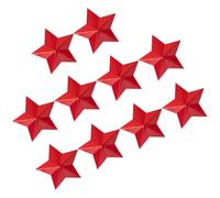 Angoily Spille da Bavero a Forma di Stella 3d in Alluminio Rosso 4 Cm, Set da 10 Pezzi, Distintivi Decorativi per Cappelli e Abbigliamento, Accessori per Memorial Day e Feste Patriottiche