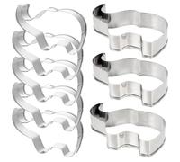 Angoily Stampi per Biscotti in Acciaio Inox a Forma di Elefante, Set da 8 Pezzi di Tagliabiscotti Fai da Te, Forniture la Cottura Domestica e Professionale, Facili da Pulire