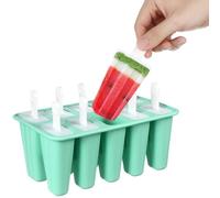 Angoily Stampo per Gelato in Silicone 10 Griglie e Coperchi Alimentari, Stampo Pratico per Ghiaccioli Estivo Riutilizzabile, Muffa Creativa per Gelatini Fai da Te, Facile da Sformare