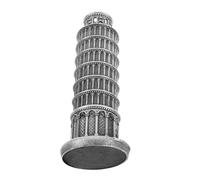 Angoily Statuetta Architettonica Torre di Pisa in Lega di Zinco Argento | Decorazione Scrivania, Design Iconico Dettagli Intricati, Adatta a Vari Ambienti
