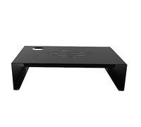 Angoily Supporto in Acciaio per Monitor da Tavolo Ergonomico Rialzo Antiscivolo, Base Porta Laptop e Stampante per Ufficio e Smart Working, Organizzazione Scrivania Portatile Nero