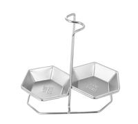 Angoily Supporto per Doppio Mestolo in Acciaio Inox 304 Resistente Antiruggine Doppia Griglia Verticale per Cucina e Piani Cottura Porta Cucchiaio e Mestolo da Tavola Elegante e