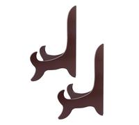 Angoily Supporto per Piatti e Porta Ricette 2 Pezzi in Bamboo, Organizer per Bancone Cucina e Espositore Quadri, Multifunzionale per Casa e Ufficio 26-29 Cm