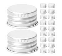 Angoily Tappi a Vite in Alluminio Filettati 18 MM, 100 Pezzi, Coperchi per Bottiglie di Vetro Guarnizione, Adatti per Contenitori di Lozione e Uso in Viaggio
