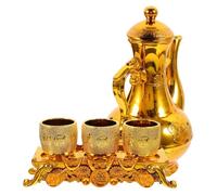 Angoily Tazza Rituale Retrò Oro in Plastica, per Vino e Tè, Set | Uso Quotidiano per Altari e Santuari, Finitura Elegante, Manutenzione Semplice, Accessorio Brocca