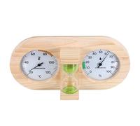 Angoily Termometro igrometro per Sauna - Indicatore di Temperatura analogico Celsius con Timer a Clessidra da 15 Minuti per Accessori da Bagno per la casa, l'hotel, la Spa, la Stanza, Verde