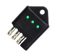 Angoily Tester per Rimorchio 4 Pin Nero Test Continuità Circuito, Materiale Plastica e Metallo, Compatto per Prese Elettriche in Veicoli e Camper