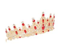 Angoily Tiara Barocca in Cristallo Rosso per Occasioni Speciali | Stile Europeo Barocco, Lega di Zinco, Vestibilità Sicura e Leggera, Adatta a Pageant
