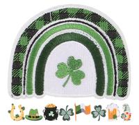 Angoily Toppe da Cucire 9 Pezzi per San Patrizio, Patch di Tessuto Ricamate Trifoglio Verde, Applicazioni per Vestiti, Accessori e Artigianato, Decorazioni Tessili Morbide e Pratiche