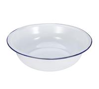 Angoily Vasca per Pediluvio Smaltata Retrò da 30 CM Lavabo Vintage per Lavaggio Piedi Secchio per Pedicure Multifunzione in Smalto Bianco Bordo Blu