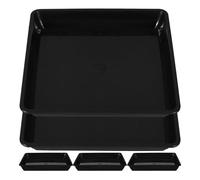 Angoily Vassoi Quadrati 5 Pezzi Protezione Superfici e Mantenimento Livelli Pallet per Vasi Piante e Bonsai per Fioriere in Pp Nero Adatti per Uso Interno e Festival