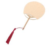 Angoily Ventaglio Mano in Bambù Vintage Doppia Faccia per Tai Chi e Cosplay Decorazione Sposa DIY Pittura e Calligrafia Accessorio con Nappa