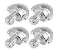 Angoily Vite Incernierata con Anello d 1/4” per Fotocamera in Ferro, Set da 4 Pezzi, Accessori per Treppiede e Monopiede, Fissaggio Rapido per Piastre a Sgancio Rapido, Uso Professionale