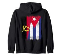 Angola Cuba Mezza Bandiera Angolan Cuban Heritage Felpa con Cappuccio