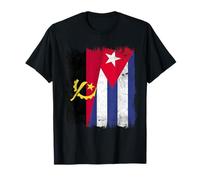 Angola Cuba Mezza Bandiera Angolan Cuban Heritage Maglietta