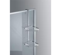 Angolare 2 piani per fissaggio telaio box doccia in ottone cromato 22x16,5xh60 cm garantita 5 contro la corrosione cromo