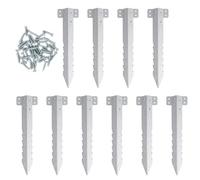 Angolare per Cassone Rialzato da Giardinaggio - 10 Punte Metalliche per Terreno con Pali per Traverse Ferroviarie | Supporto Paletti Metallo Resistente per Muri di Sostegno Recinzione Giardinaggio