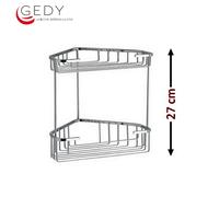 Angolare per doccia 2 ripiani H 27 cm - GEDY 2481