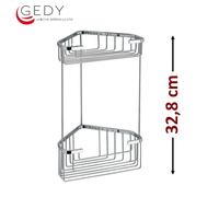 Angolare per doccia 2 ripiani H 32,8 cm - GEDY 2482