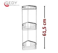 Angolare per doccia 3 ripiani acciaio inox - GEDY 2484
