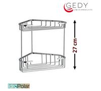 ANGOLARE PORTA SAPONE SHAMPOO DOCCIA VASCA 2 RIPIANI IN FILO D'ACCIAIO GEDY