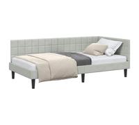 Angolare salvaspazio Testiera regolabile Design Chic 100x200 Grigio chiaro | Cornice letto ad angolo Grigio chiaro 100x200 cm strutture letto divano salvaspazio testiera regolabile
