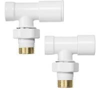Angolato valvole dei radiatori bianchi fissati pacchetto 1/2" BSP 15mm