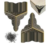 Angoli antipolvere antichi per scale - Protezione angolare della scatola decorativa | Angoli antipolvere per scale per gradini in legno | Protezioni angolari per scatole in metallo 100 pezzi |