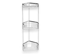 Angoliera doccia 3 ripiani in acciaio inox cromato per bagno