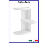Angoliera Doccia Porta Oggetti 3 Ripiani Mensola Angolare da Parete per Bagno Wc