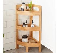 Angoliera in Bambù a 3 Ripiani Scaffale Libreria Angolo Salvaspazio 23x23x61cm