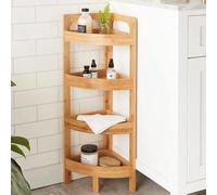 Angoliera in Bambù a 4 Ripiani Scaffale Libreria Angolo Salvaspazio 26x26x90cm Tieni tutto in ordine sfruttando al meglio ogni spazio con il nuovissimo scaffale ad angolo a 4 ripiani di BAKAJI! Lo sca