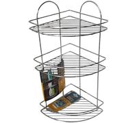 Angoliera mensola da bagno doccia 3 livelli ripiani angolo cromato antiruggine