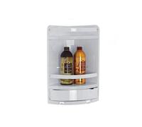 Angoliera Per Doccia A 2 Ripiani Con Cassetto In Plastica Bianco 20x20x41cm