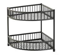 Angoliera per doccia Ferro 2 Ripiani Angolo Bagno Angoliera per(black)