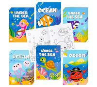 ANGOLIO 24 libri da colorare con animali oceanici sfusi per bambini Mini libro da disegno artistico fai da te per squalo cavalluccio marino medusa sotto il mare tema animale asilo scuola aula